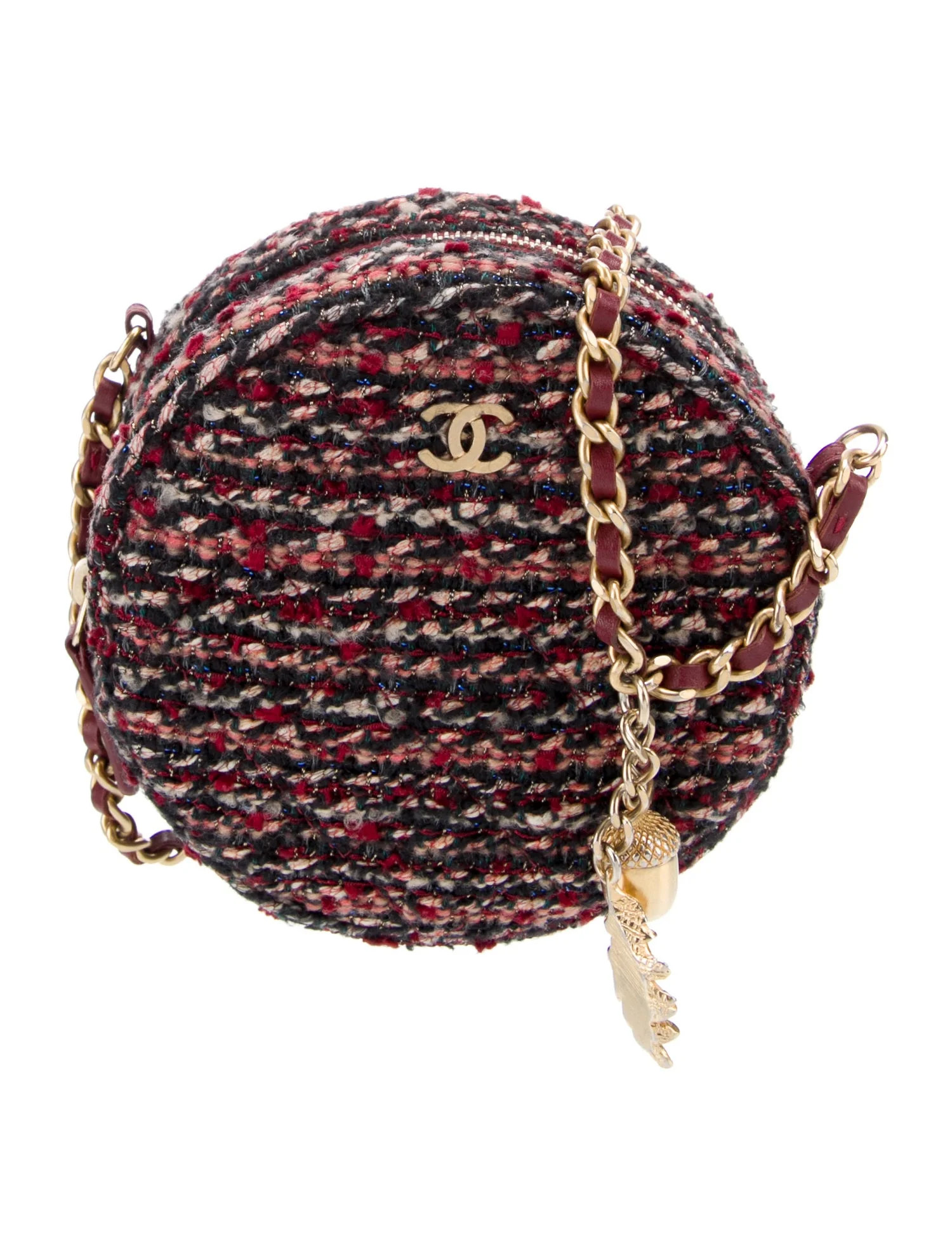 Tweed Round Clutch w. Chain | The RealReal