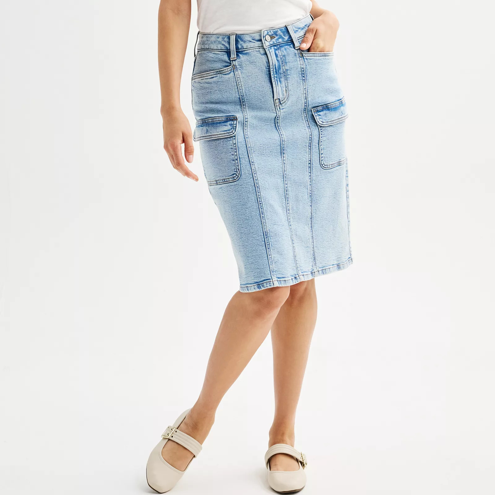 Women's Sonoma Goods For Life® Denim Cargo Skirt | Kohl's