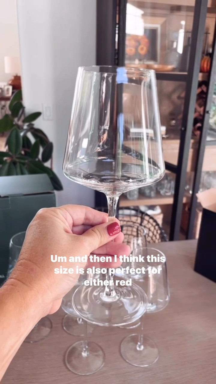 Loving my new set of wine glasses! Perfect for hosting Thanksgiving, Christmas and New Years this season! 

These glasses have a beautiful angled bottom and the size is perfect for red or white wine! Cheers! 

#LTKParties #LTKHoliday #LTKFindsUnder50