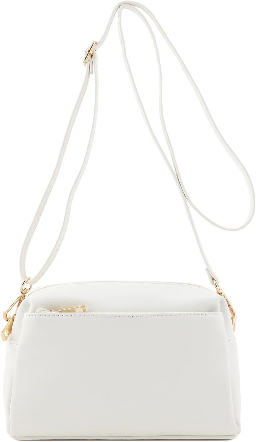 FashionPuzzle Triple Zip Small Crossbody Bag | Amazon (US)