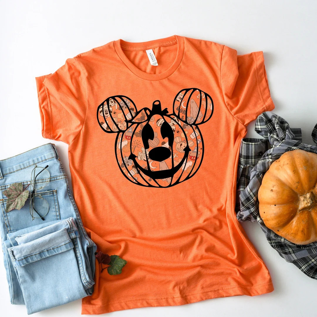 Mickey Pumpkin Shirt, Disney Pumpkin Shirt, Halloween Pumpkin Sweatshirt, Funny Mickey, Halloween... | Etsy (US)
