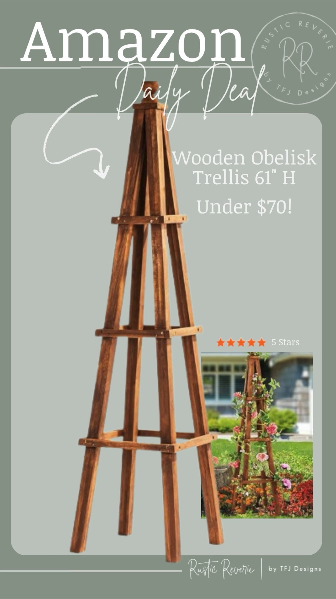 This is such a great buy for a Wooden Obelisk Trellis! This is comparable in size to mine in my garden that were DIY. 🖤 cottage garden cottagecore flowering vines spring patio backyard amazon creator favorites prime shipping gardener curated space french country romantic patio furniture ivy 

#LTKOver40 #LTKHome #LTKSaleAlert