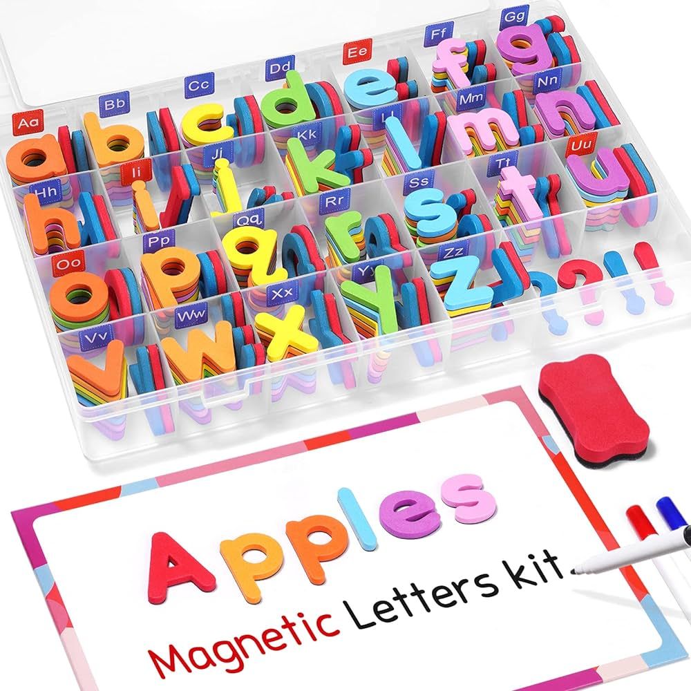 Gamenote Classroom Magnetic Alphabet Letters Kit 234 Pcs with Double - Side Magnet Board - Foam A... | Amazon (US)