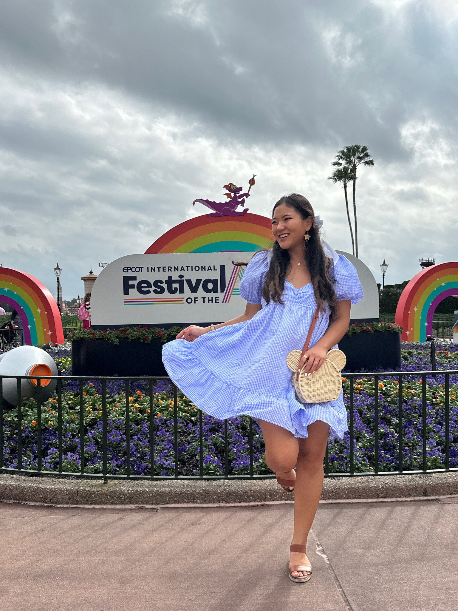 Gingham Sweetheart Neck Ruched Ruffle Hem Dress wearing size large. Rattan Straw Shoulder Crossbody Bag. Womens Espadrilles Ankle Stretch Elastic Strap Open Toe Wedges runs true to sizee