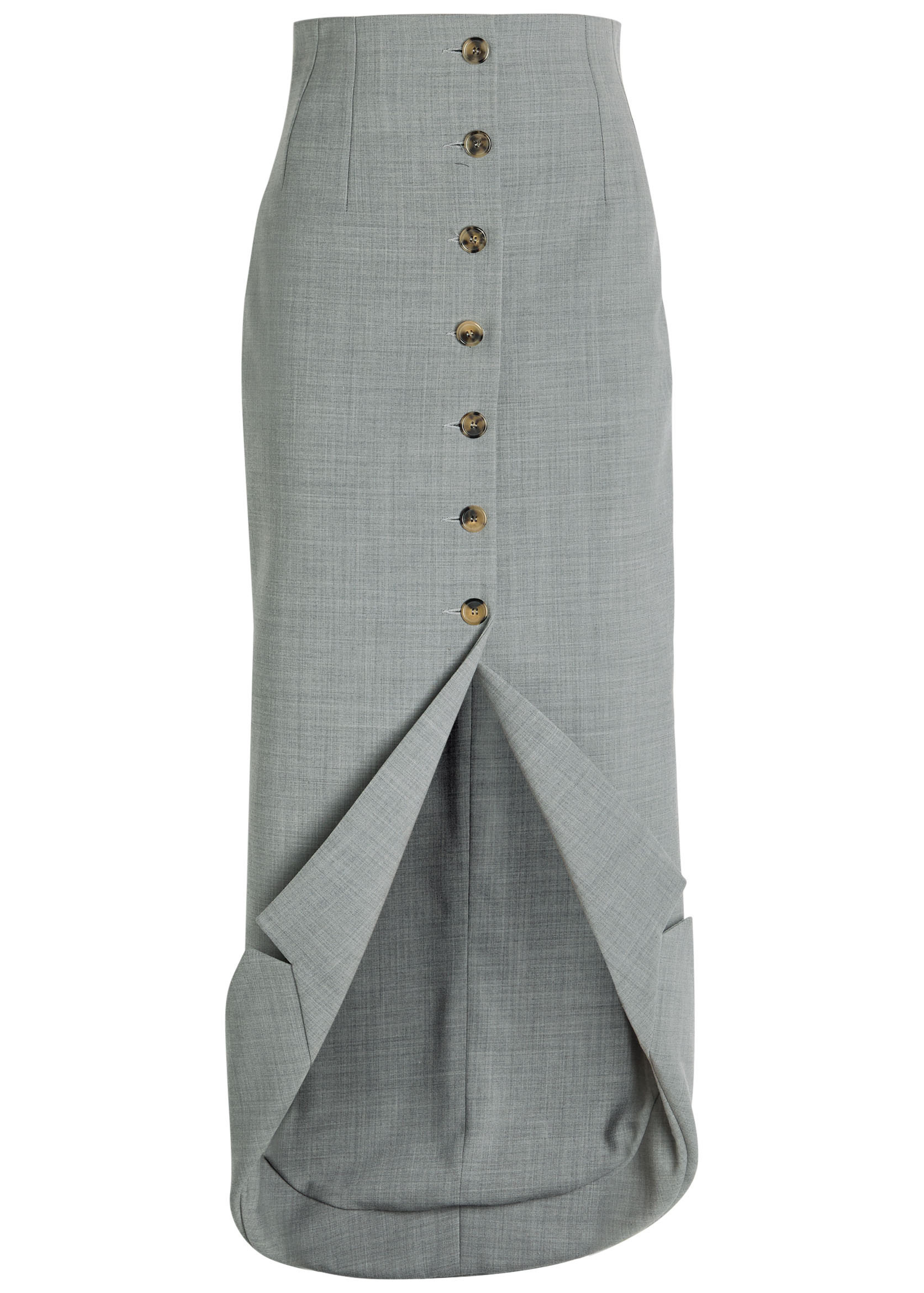 Jacket-collar darted woven midi skirt | Harvey Nichols