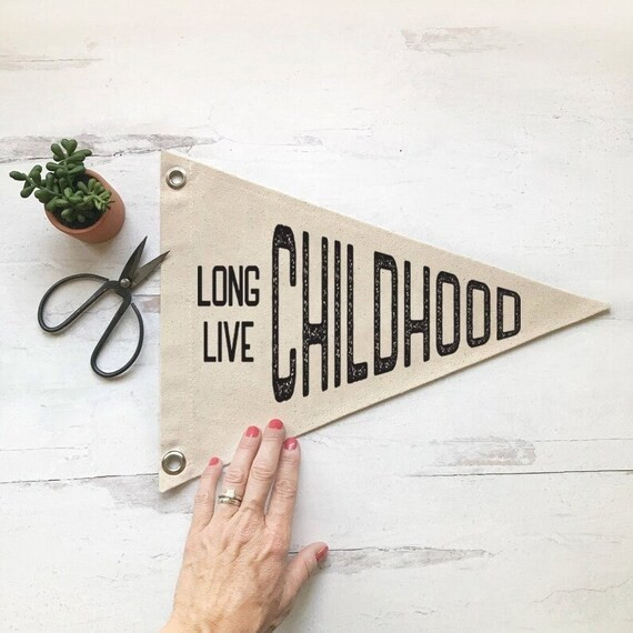 Nursery Wall Decor, Long Live Childhood Pennant Flag Wall Art Banner, Kids Room Decor | Etsy (US)