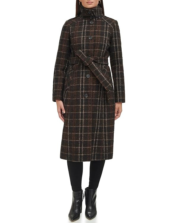 Kenneth Cole womens Stand Collar Military Coat | Amazon (US)