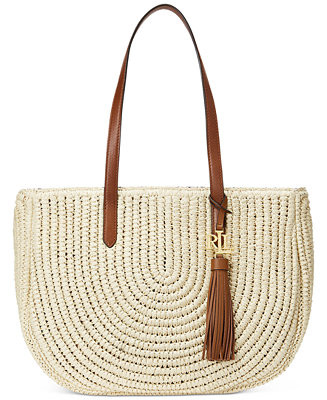 Lauren Ralph Lauren Corey Straw Tote & Reviews - Handbags & Accessories - Macy's | Macys (US)