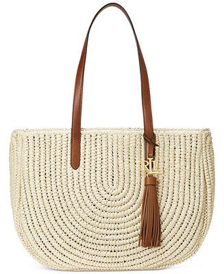 Lauren Ralph Lauren Corey Straw Tote & Reviews - Handbags & Accessories - Macy's | Macys (US)