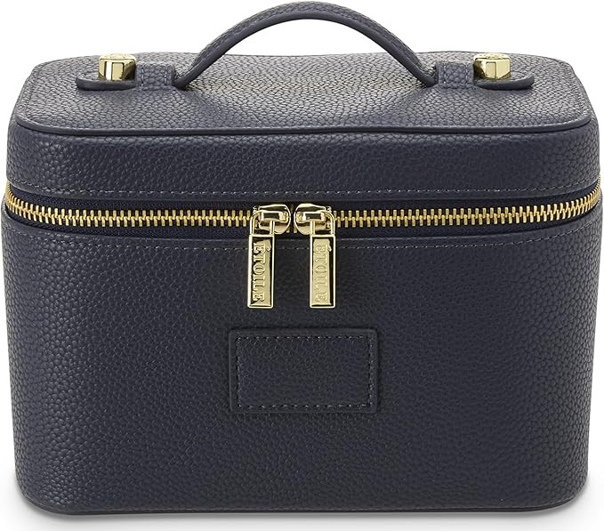 ETOILE - Mini Vanity Case Navy - Stylish Travel Makeup Bag Organizer With Removable Dividers | Amazon (US)