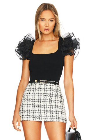 Alice + Olivia Merida Crop Top in Black from Revolve.com | Revolve Clothing (Global)