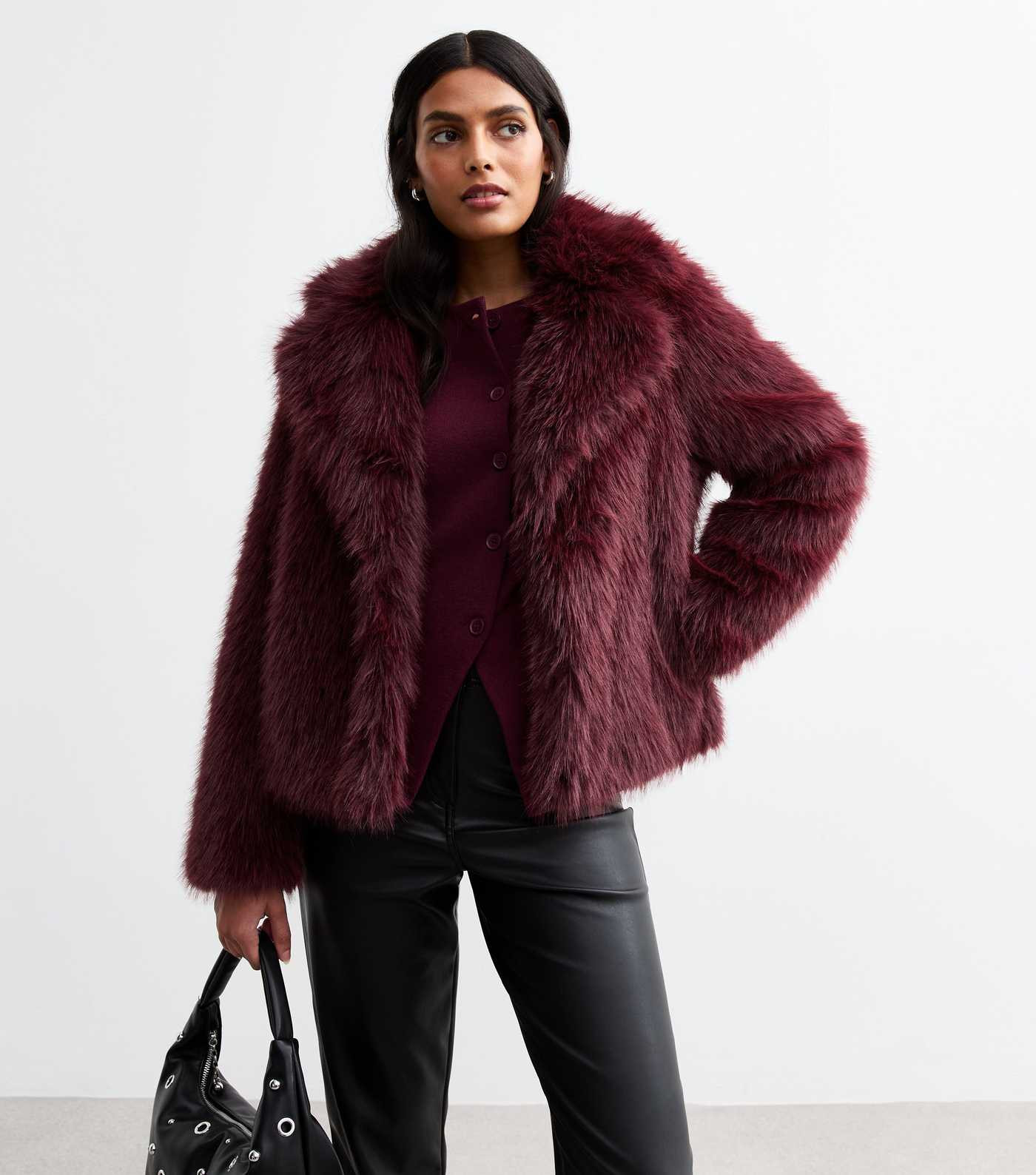 Burgundy Faux Fur Coat | New Look | New Look (UK)