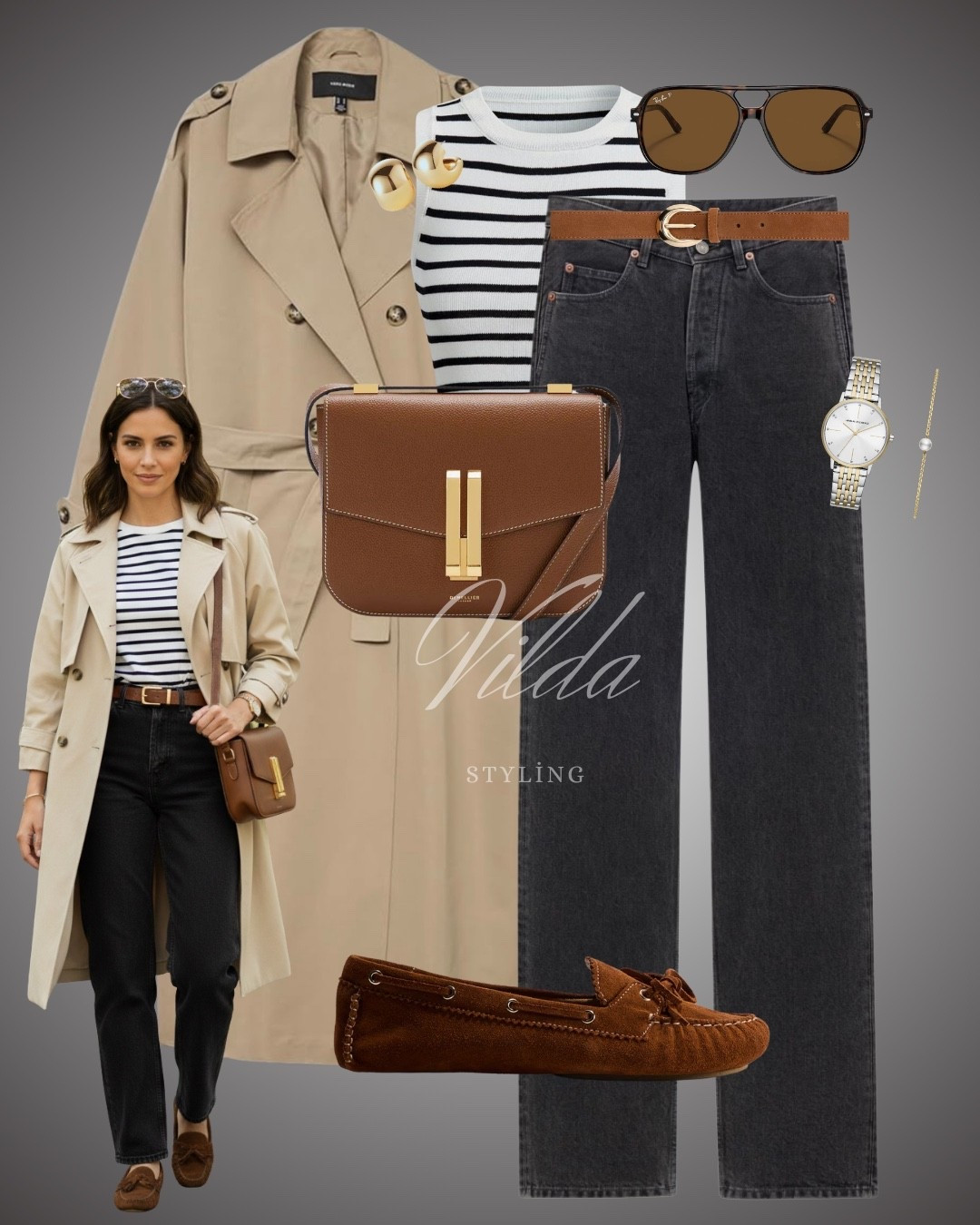 Effortless elegance in every layer. ✨ There’s nothing more timeless than a classic trench coat paired with Breton stripes and rich leather accents. This look is perfect for a coffee date or a day of city strolling. #TrenchCoatWeather #SpringOutfits #NeutralStyle #CapsuleWardrobe 

#LTKeurope #LTKspring #LTKFashionMonth