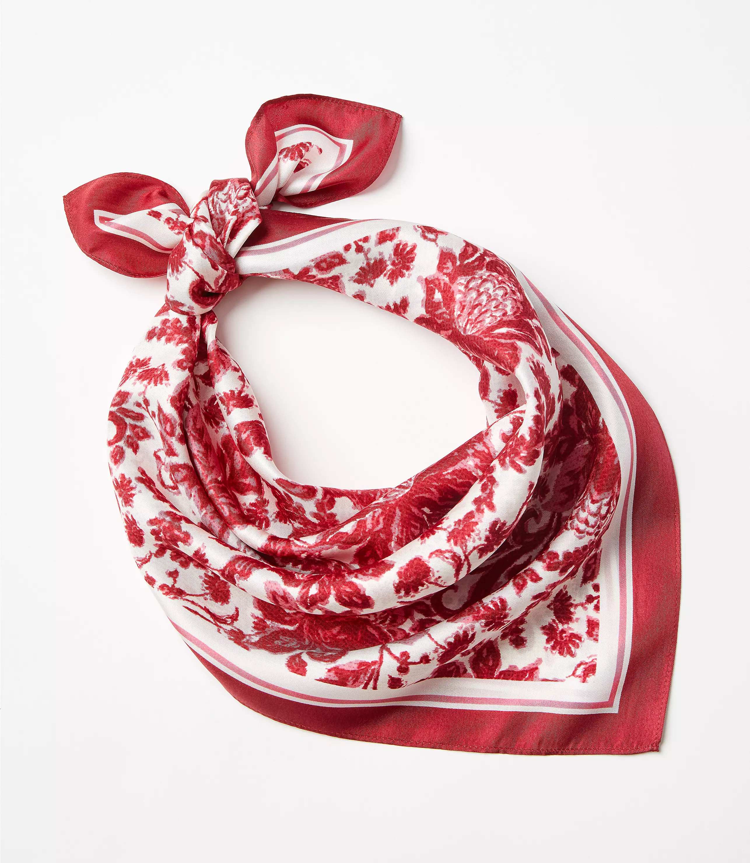 Night Bloom Square Silk Scarf | LOFT