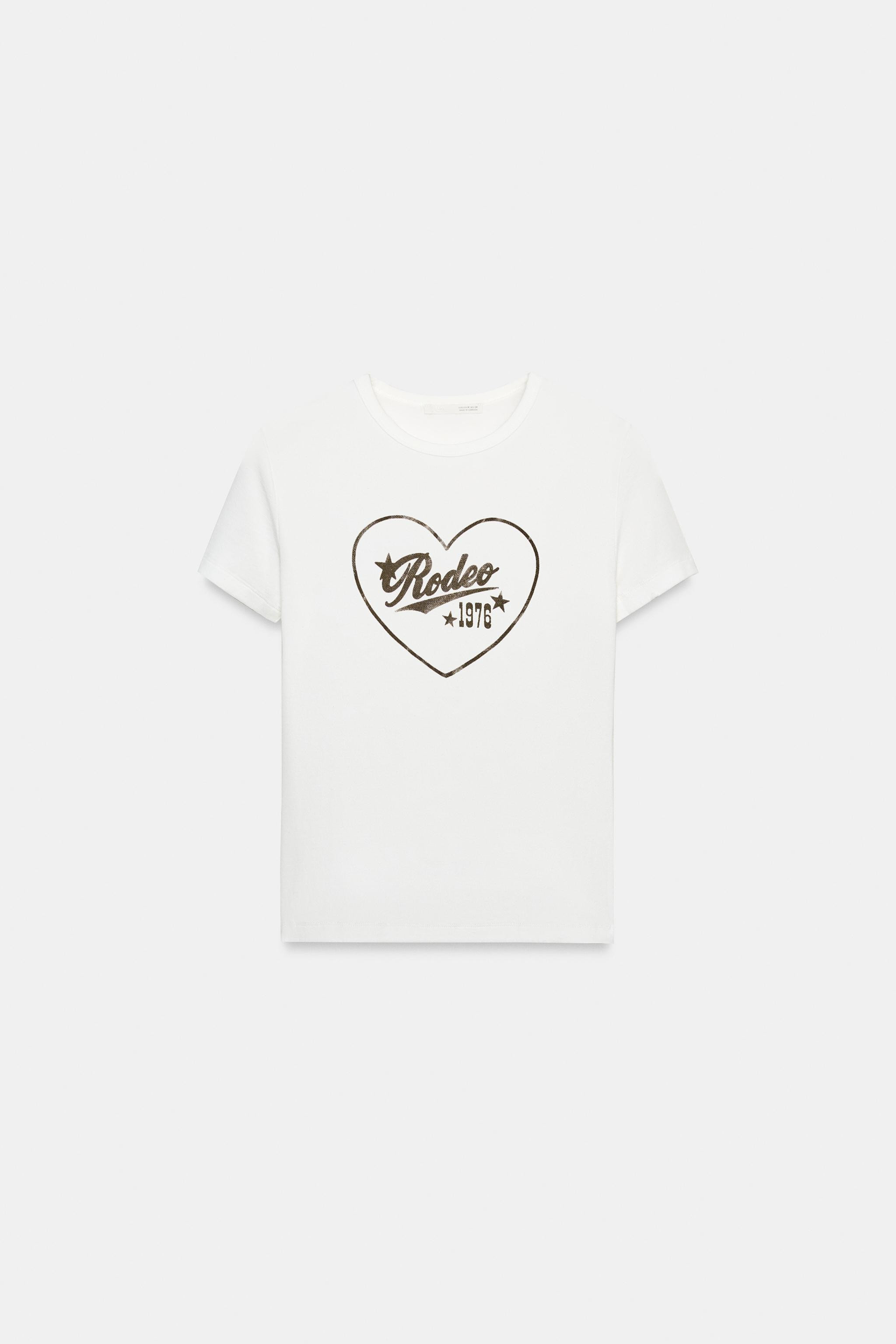 SHORT SLEEVE SLOGAN T-SHIRT | Zara UK
