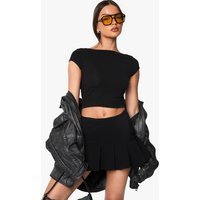 Womens Pleated Tennis Skort - Black - 12 | boohoo (US & Canada)