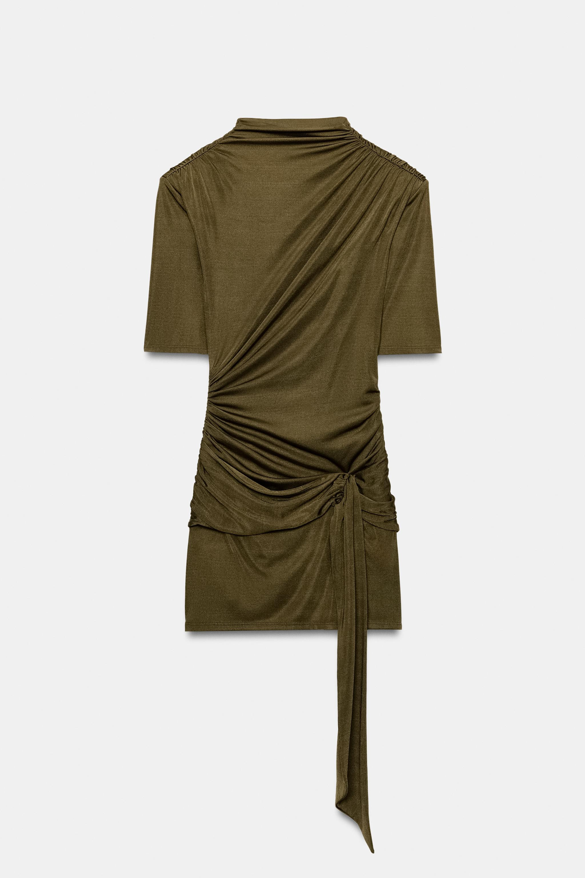 GATHERED SASH MINI DRESS | Zara UK