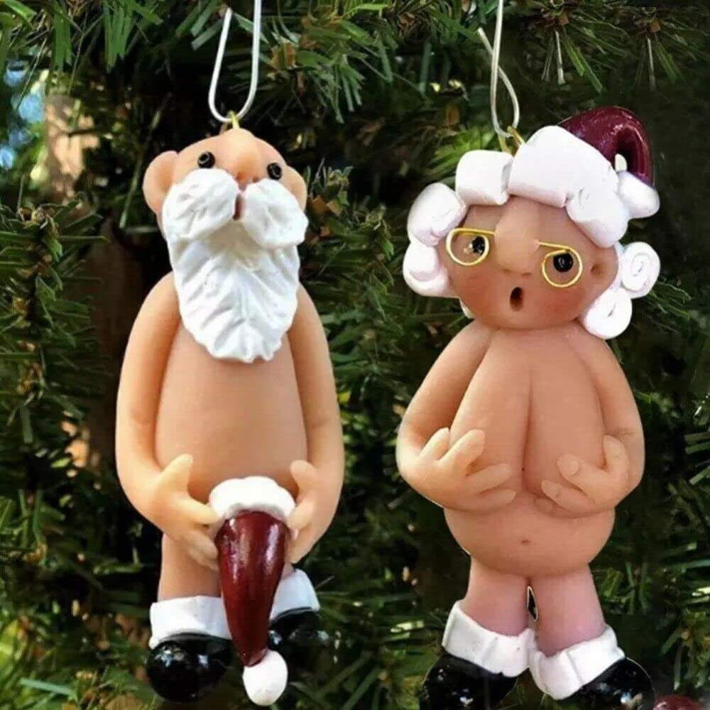 Christmas Naughty Santa Decorations Ornament Christmas Tree 5cm SET Hanging Ornament Stocking Cap... | Amazon (UK)
