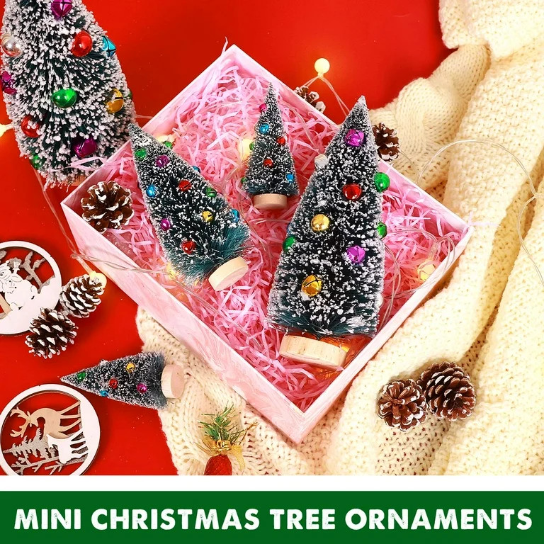 Ayieyill 5Pcs Artificial Mini Christmas Tree Mini White Christmas Tree with Colorful Beads - Smal... | Walmart (US)