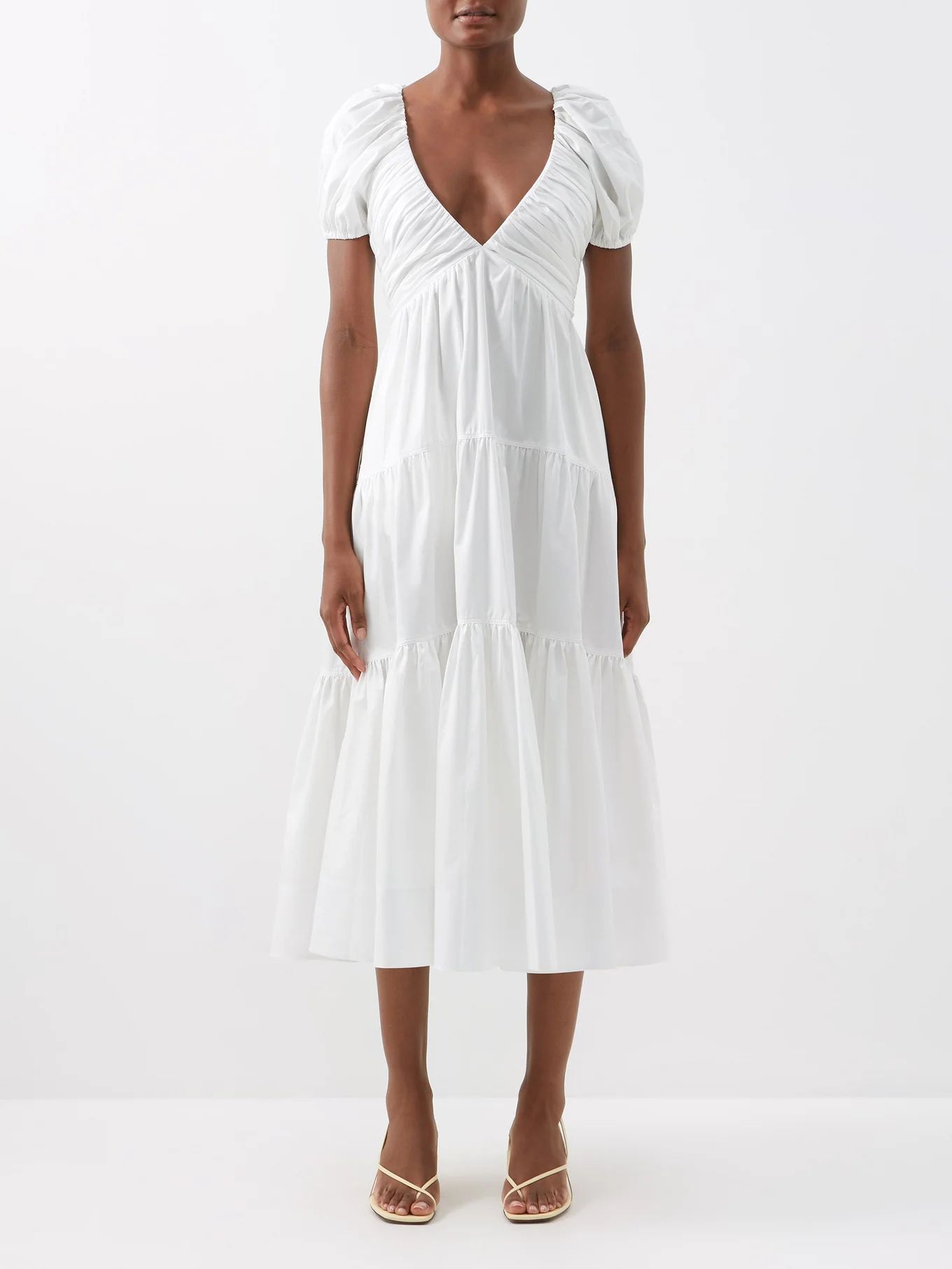 Plunge-neck cotton midi dress | La Ligne | Matches (US)