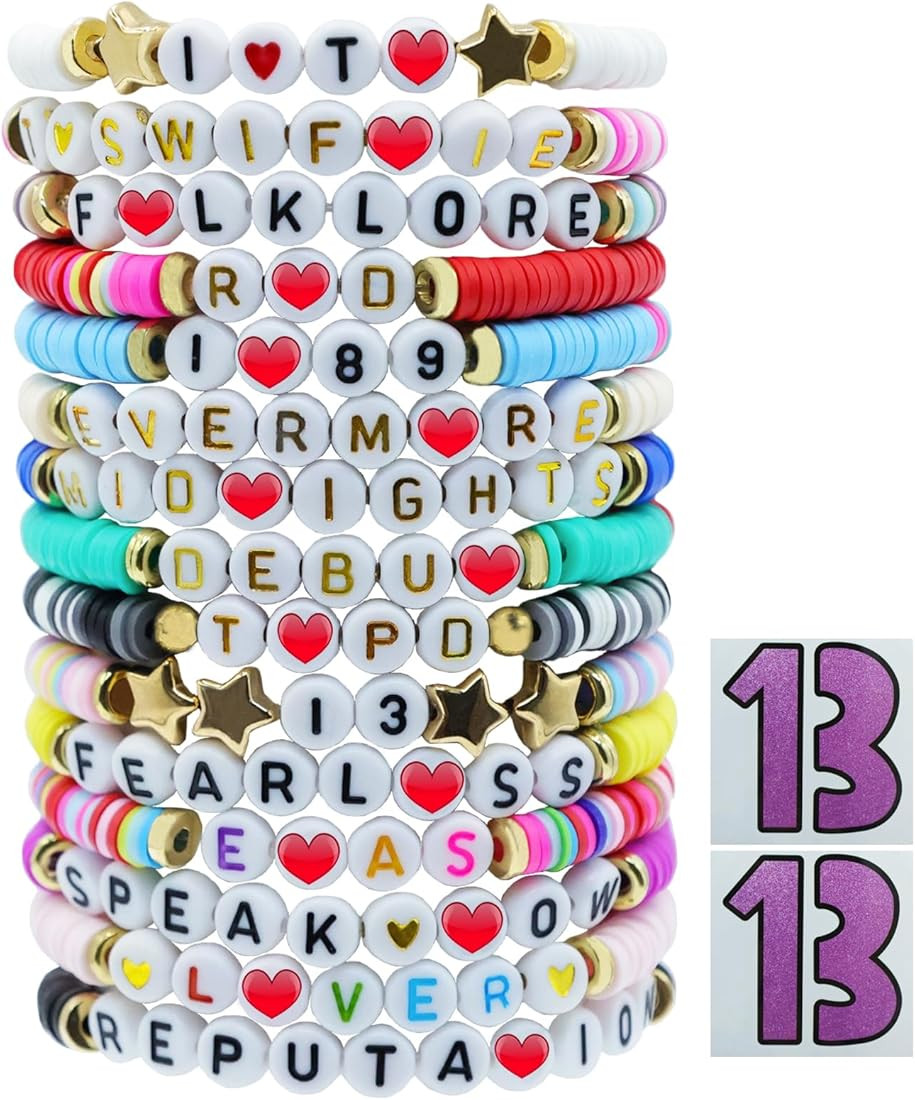 15 PCS Friendship Bracelets with 2 PCS 13 Stickers, Album and Concert Inspired, Gift for Music Fa... | Amazon (CA)