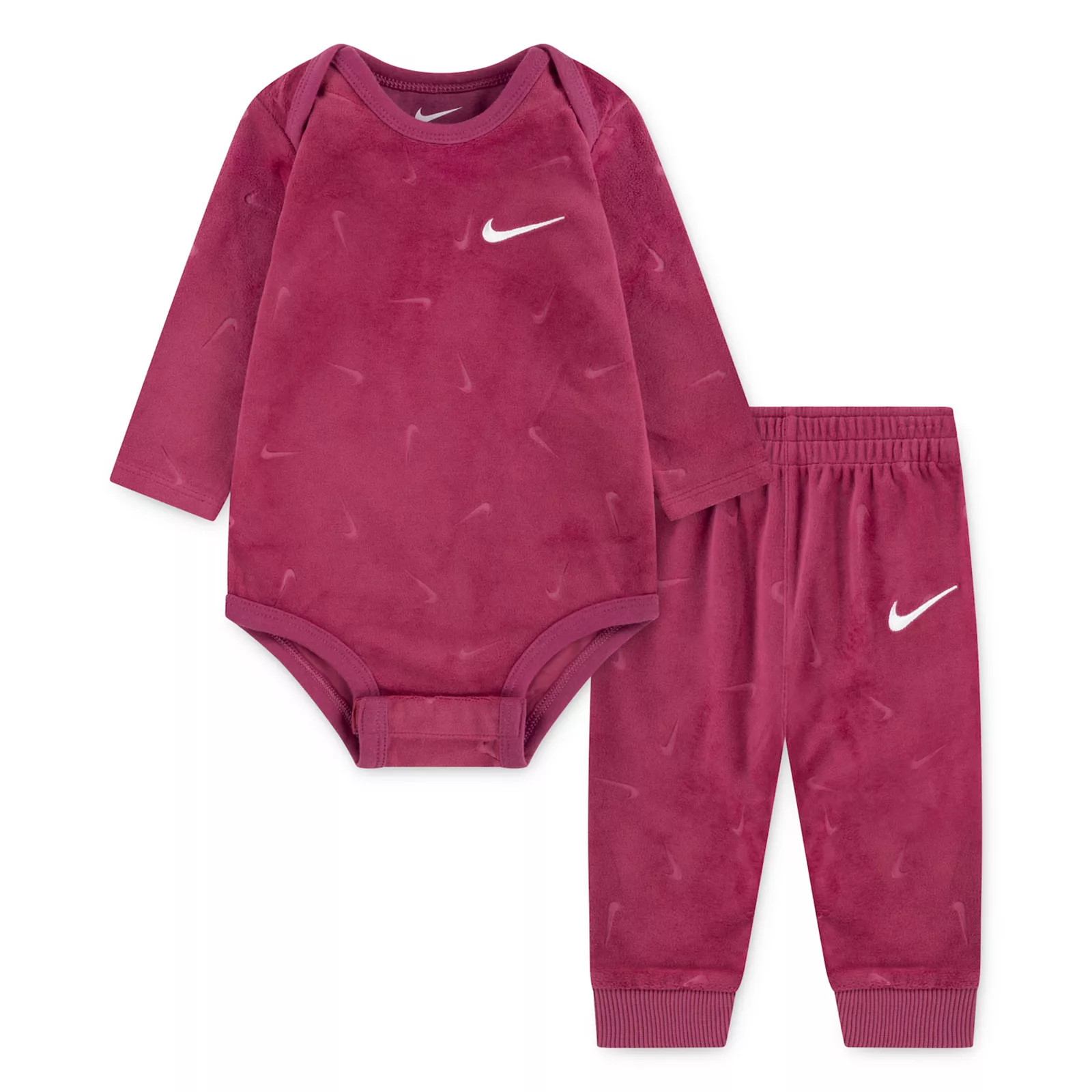 Newborn Baby Nike Velour Long Sleeve Bodysuit and Sweatpants 2-Piece Set, Kids Unisex, Sweet Red | Kohl's