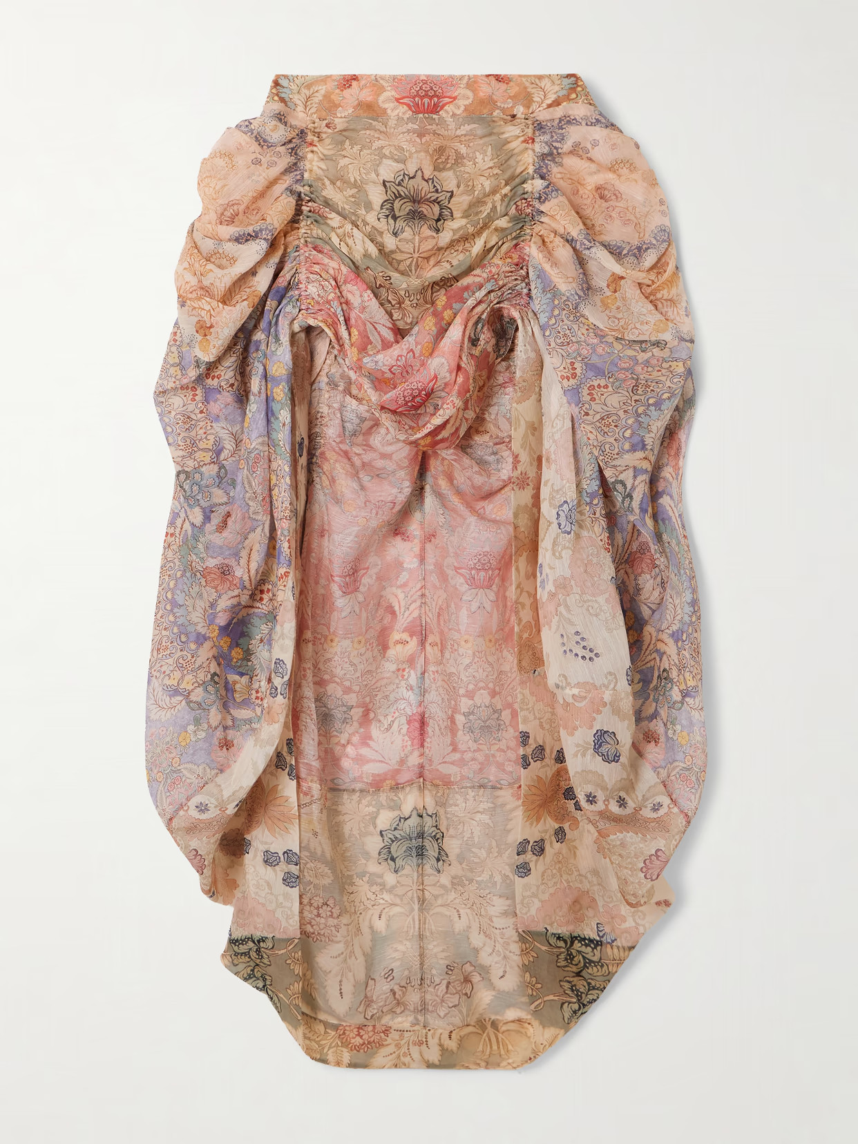 Zimmermann - Rebellion Asymmetric Draped Printed Linen And Silk-blend Midi Skirt - Multi | NET-A-PORTER (US)
