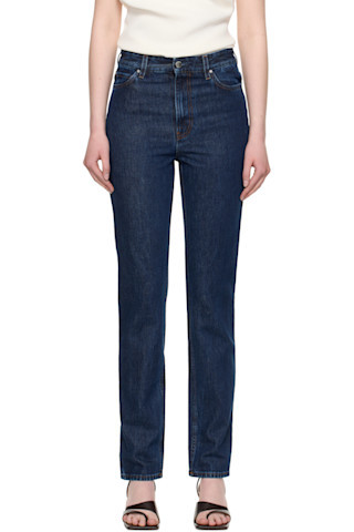Indigo High Slim Jeans | SSENSE