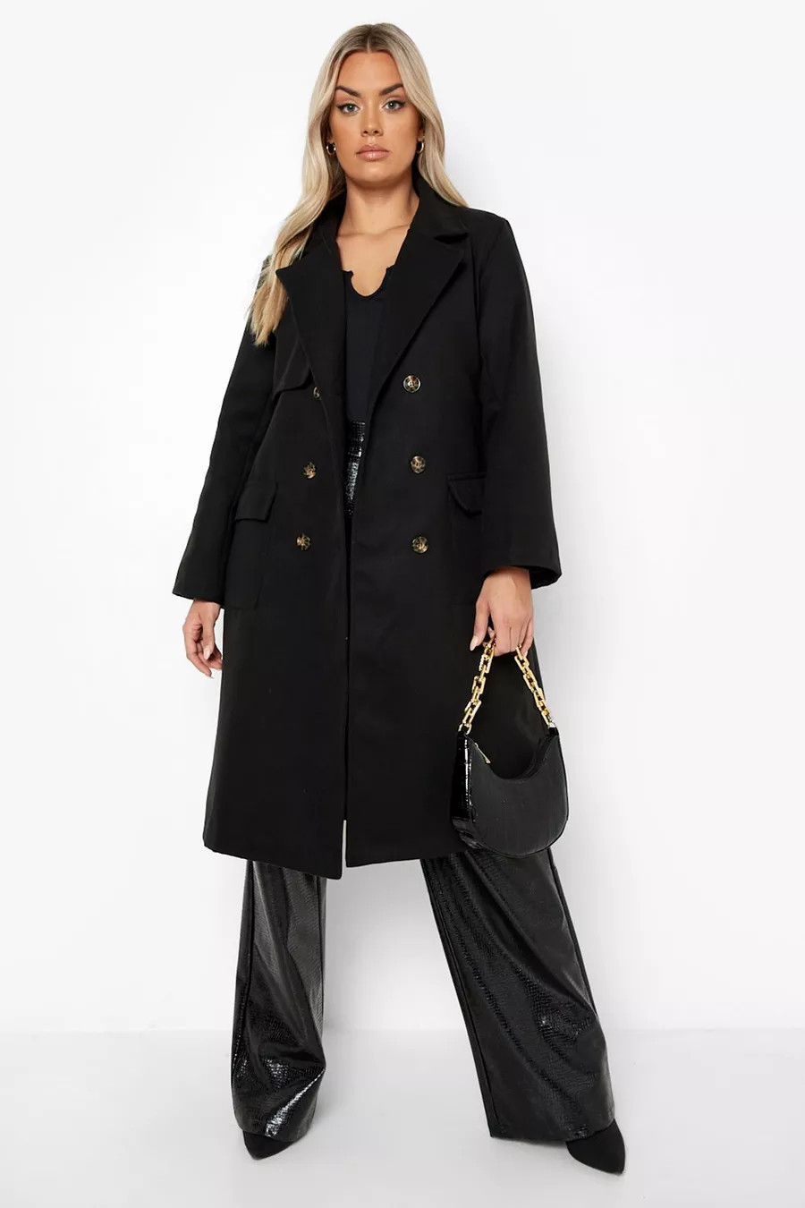 Plus Tailored Self Belted Longline Coat | Boohoo.com (US & CA)