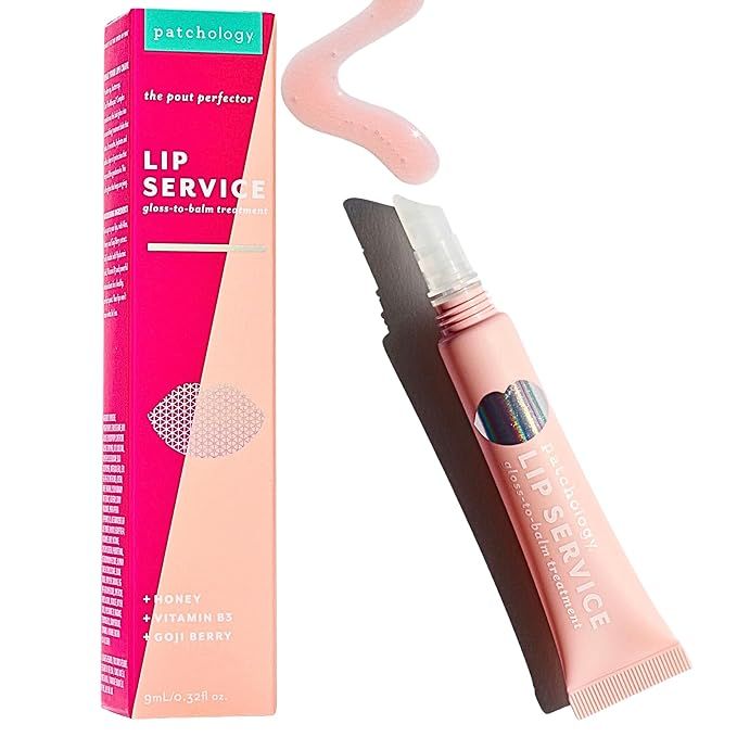 Patchology Lip Service Gloss - to - Balm, Hydrating Lip Treatment with Aloe, Honey, Vitamin B3, G... | Amazon (US)