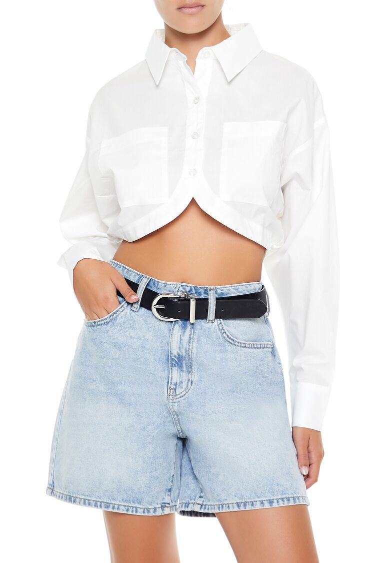Cropped Tulip-Hem Shirt | Forever 21