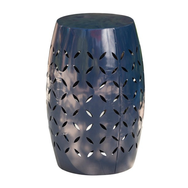 Cataleya Outdoor 12" Iron Side Table, Dark Blue - Walmart.com | Walmart (US)