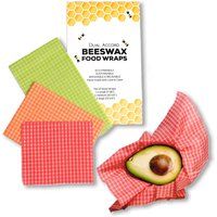 Beeswax Wrap Pack of 3 Reusable Natural Food Wraps  Zero Waste Eco Friendly Sandwich Wrappers  1 Large Green, 1 Medium Orange, 1 Small Red | Etsy (US)