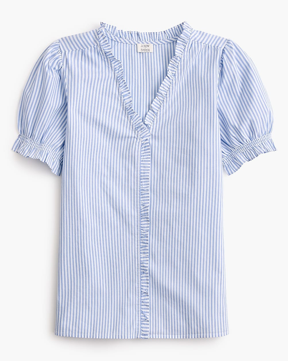 Short-sleeve striped ruffle top | J.Crew Factory