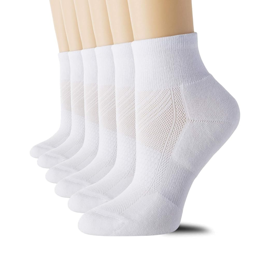 CS CELERSPORT 6 Pairs Women's Running Ankle Socks Athletic Sport Socks Cushioned | Amazon (US)