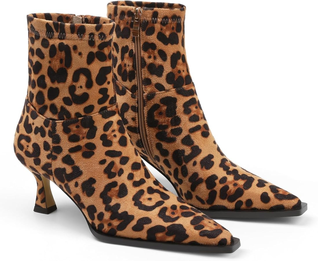 Goiphrri Women's Ankle Boots - Stiletto High Heel, Pointed Toe, Short, Side Zipper, Dress Boots -... | Amazon (US)