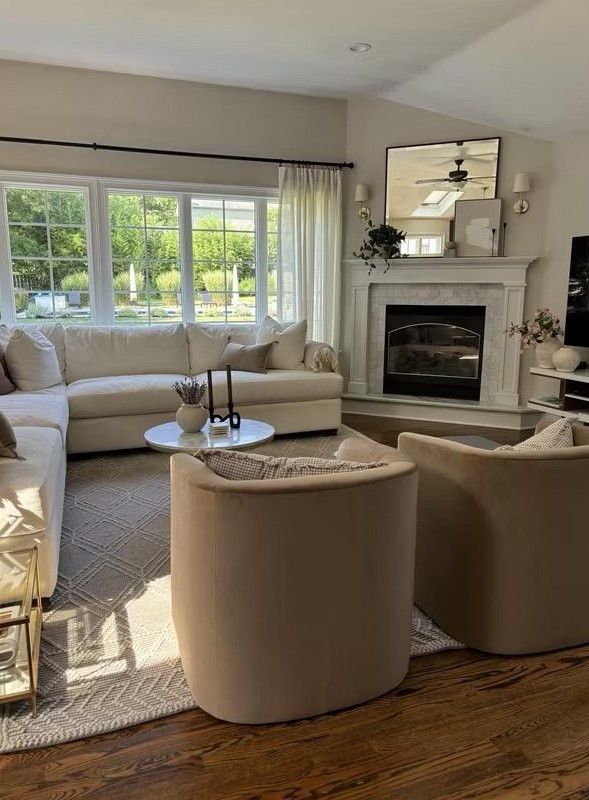 neutral living room decor that works for both spring and summer! 

featuring stunning barrel accent chairs from @Target !



.
.
.
summer living room decor
modern transitional living room
neutral aesthetic summer 
affordable living room furniture
white sectional sofa
white couches
barrel chairs
light brown accent chairs
modern living room inspo
pottery barn inspired home
budget linen curtains 
designer curtains for less
luxe decor for less
#amazonhome #targetstyle
@targetstyle 
#paidlink

#LTKHome #LTKSaleAlert #LTKSeasonal