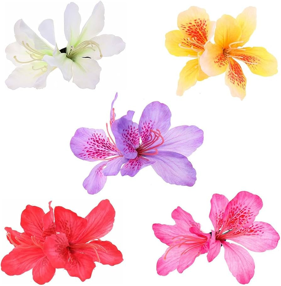 ALIMITOPIA Flower Hair Clip Bohemia Hawaiian Fabric Artificial Azalea Flower Alligator Hair Clip ... | Amazon (US)