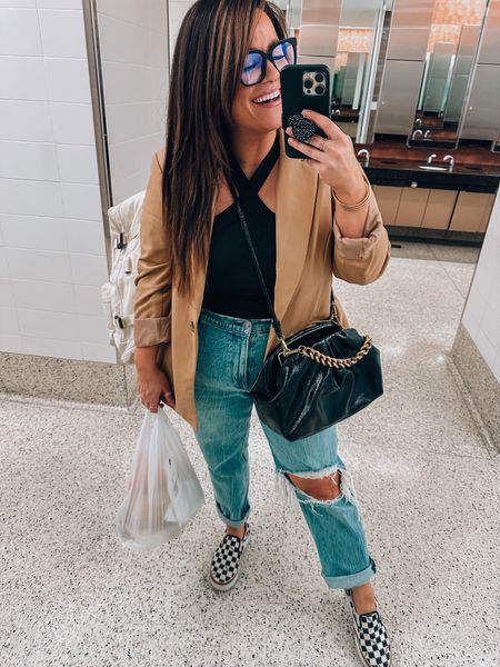 Abercrombie jeans size 33 for loose fit
Walmart scoop bag 
Amazon 5 pack of bodysuits xl
Strapless bra 
New travel backpack from Amazon it’s amazing 
Vans tts 
Diff blue light glasses 
Faux leather camel blazer similar available from Amazon the drop 

#LTKstyletip #LTKshoecrush #LTKcurves