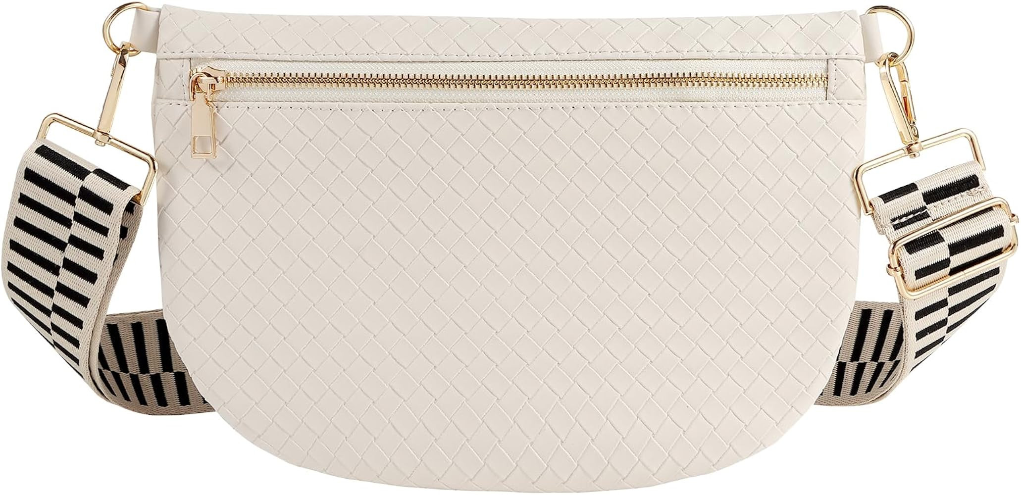 Woven Crossbody Bags for Women Leather Belt Bum Sling Purse Fanny Waist Pack Chest Shoulder Bag f... | Amazon (US)