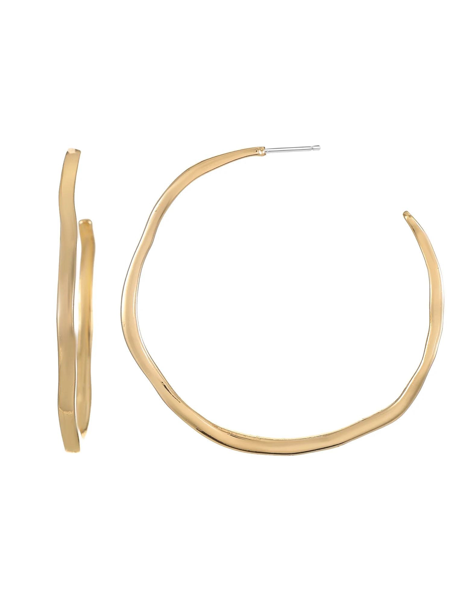 No Boundaries Gold Statement Hoop Earrings | Walmart (US)
