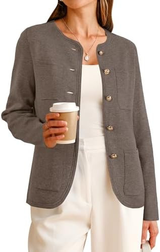 Arach&Cloz Womens Wool Blend Sweater Blazers Business Casual Jacket with Pockets 2026 | Amazon (US)