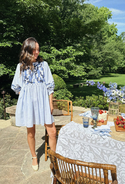 Violeta Multi Blue Short Dress | Mi Golondrina