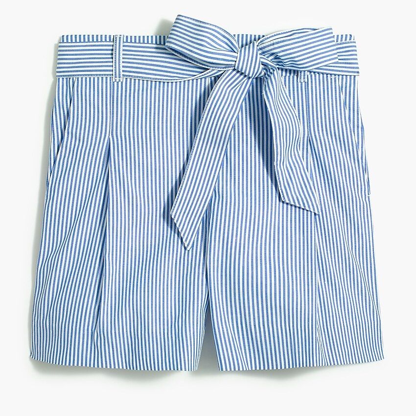 Tie-waist short in cotton poplin | J.Crew Factory