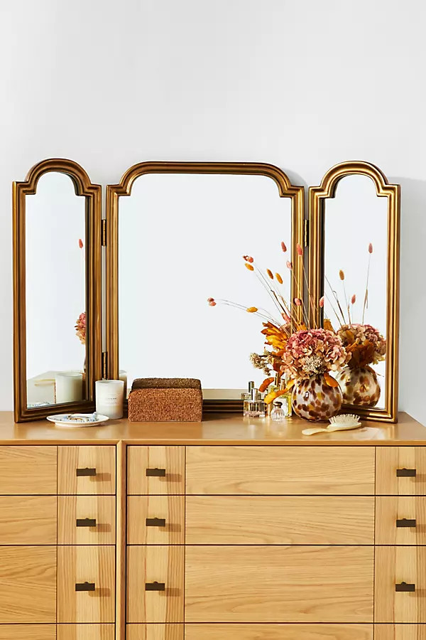 Aperture Triptych Vanity Mirror By Anthropologie in Brown | Anthropologie (US)