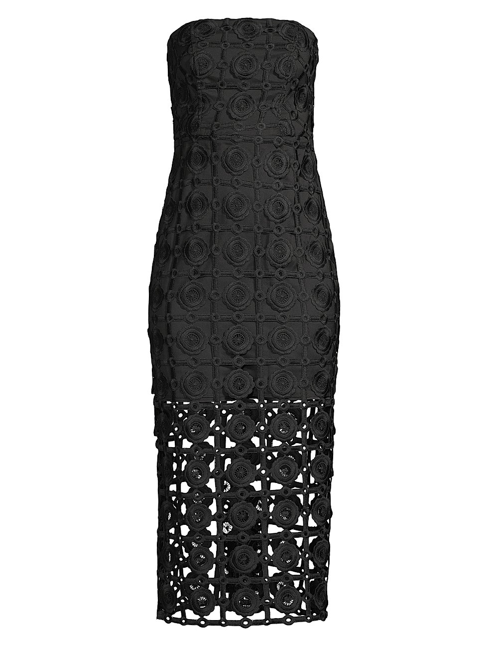 Women's Kait Tile Lace Midi-Dress - Black - Size 12 | Saks Fifth Avenue