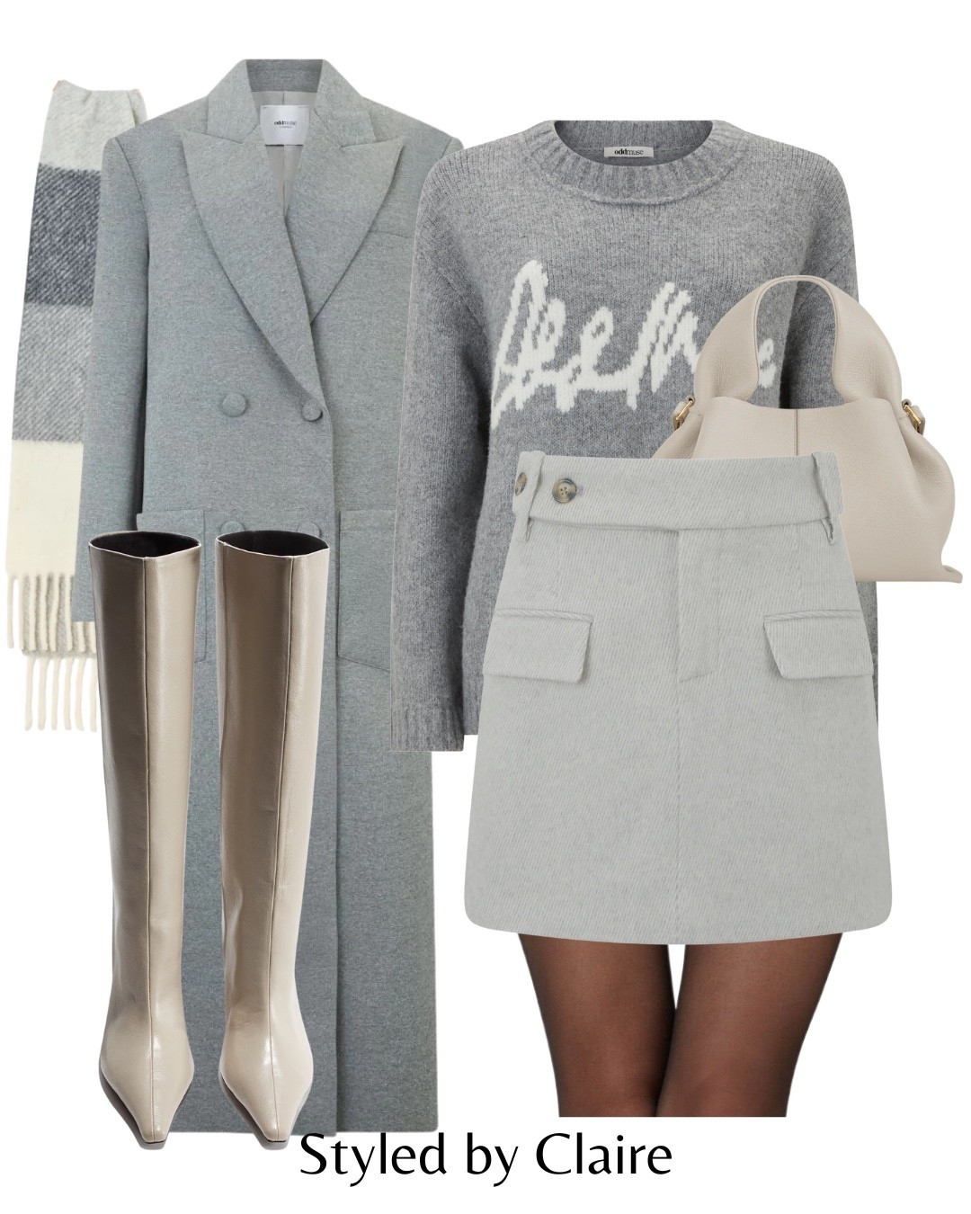 Date Night w/ ODD MUSE👌🏼
Tags: tailored grey wool coat chic women’s style knit jumper logo signature tweed skirt pocket detail knee high cream boots checked scarf polene Paris bag fashion autumn winter inspo outfit ideas city break Parisian style 

#LTKwinter #LTKautumn #LTKstyletip