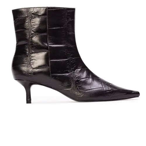 BLACK SUEDE STUDIO Harlow 50 Bootie in Black Croc Leather at Nordstrom, Size 40 | Nordstrom