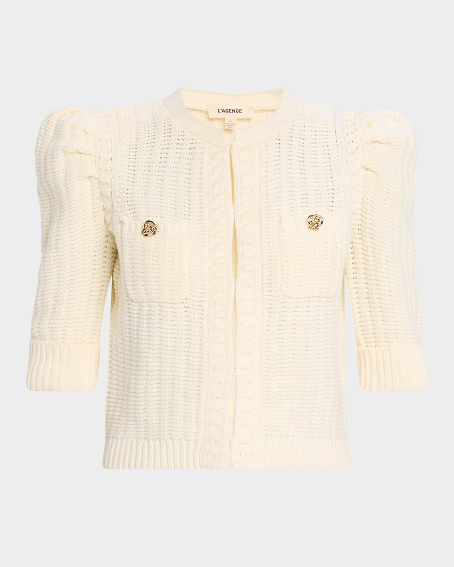 Delilah Cropped Textured Cardigan | Neiman Marcus