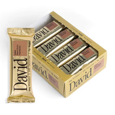 David Protein Salted Peanut Butter High Protein Bars - 28g Protein - 1 Carton/12ct | Target